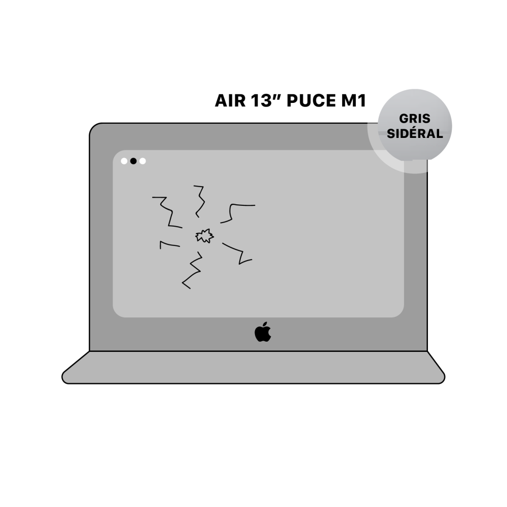 Forfait Réparation Ecran MacBook Air 13" Retina 2020 M1 Gris Sidéral A2337