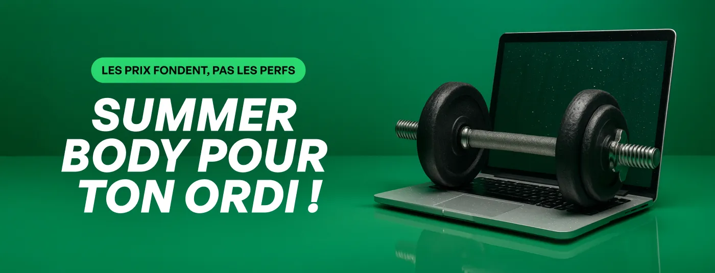 Summer Body pour ton ordi avec un macbook qui porte une haltère